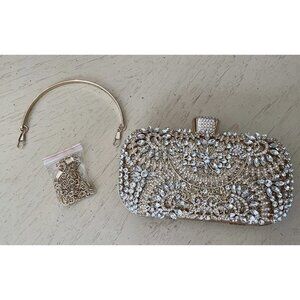 New Sparkly Rhinestone Crystal Clutch Bag Glitter Sequin Bridal Purse Evening